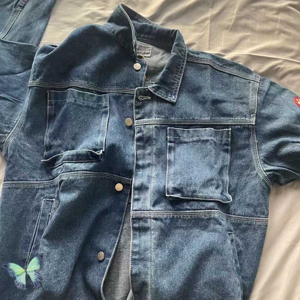 

men's jackets heavy fabric cav empt denim jackets coat washed blue cavempt c.e jacket men women t221202, Black;brown