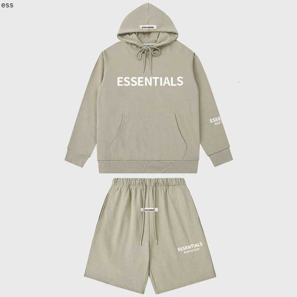 

hoodies sweatshirt suits shallow fashion clothes autumn and winter 2022 high street fog men's sweater shorts suit loose terry pullover, Gray