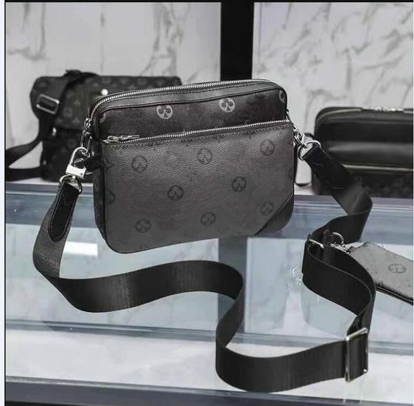 

men luxury trio desinger messenger bag eclipse reverse canvas crossbody bags 3 piece set leather shoulder bag with purse wallet clutch m6944