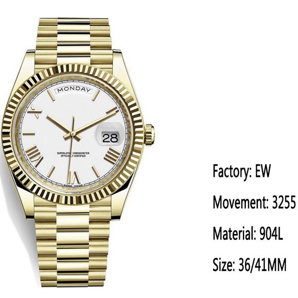 

ew factory produces the new v2 upgrade in 18k gold with 3255 automatic mechanical movement 40mm sapphire glass 904 stainless steel, Slivery;brown