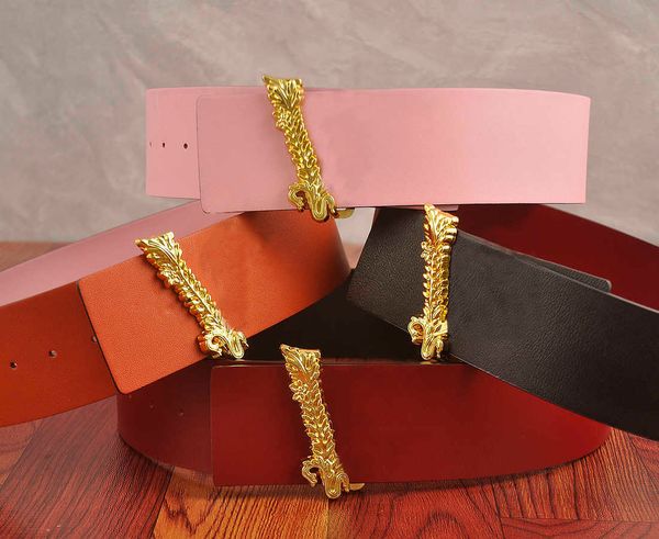 

luxury designer belt womens belt fashion belts woman 7cm wide black leather metal buckle beautiful 8 colo optiona with box wholesale, Black;brown