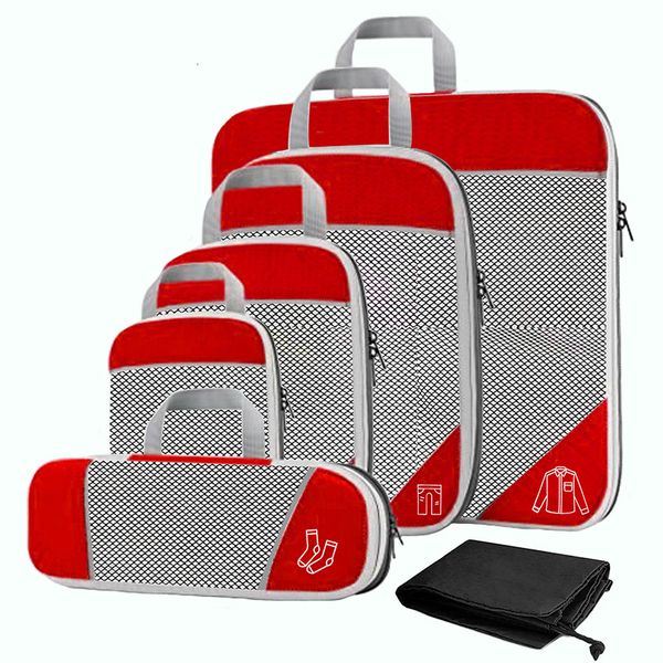 

bag organizer 6/3pcs compressed travel storage set with shoe mesh visual luggage portable packing cubes lightweight suitcase 221203, Blue;pink