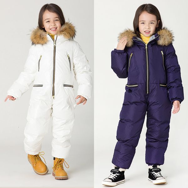 

down coat -30 degrees winter children's thick down jacket large size boy jumpsuit ski girls' white waterproof snow 90% duck 221203, Blue;gray