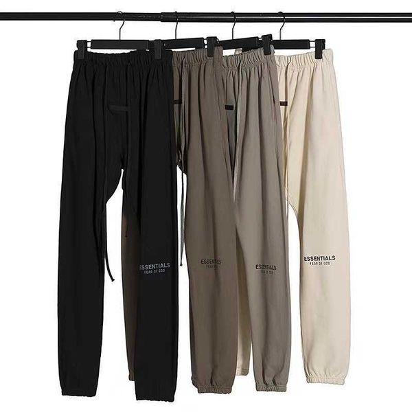 

casual sports pants chao brand fog feel of god double thread essentials drawstring men's women's leisure leggings leggings, Black