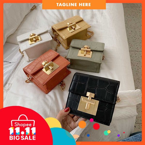 

80%off luxury design bags mini stone pattern small 2022 cross women's new style feeling foreign french chic chain square ladies evening