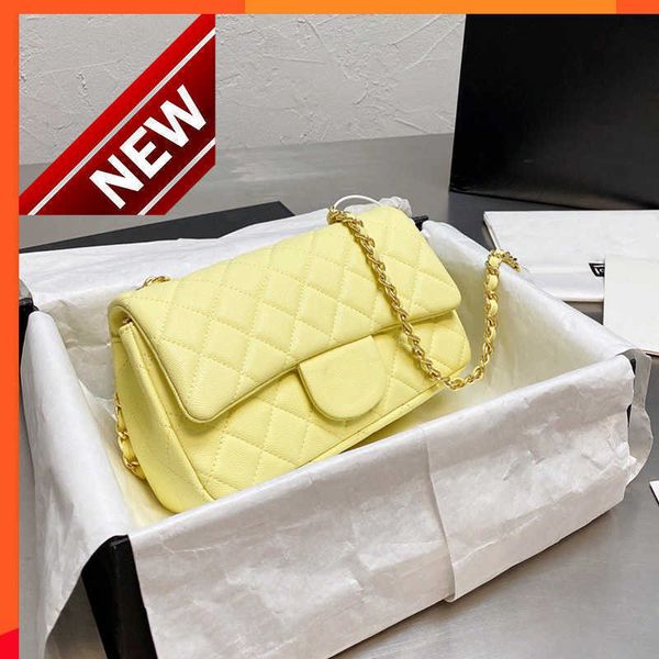 

women's brand designers shoulder bags 2023 fashion classic clamshell small square bag texture real skin yellow caviar crossbody bag fac