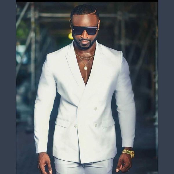 

men's suits blazers 2 pieces white men suit tailor made slim fit business male design groomsmen formal wear blazer pants 221202, White;black