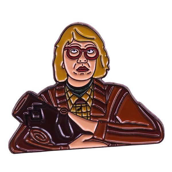 

interesting ms. shuangfeng cartoon brooch metal enamel lapel badge denim jacket backpack pin given friends and fans gifts, Blue