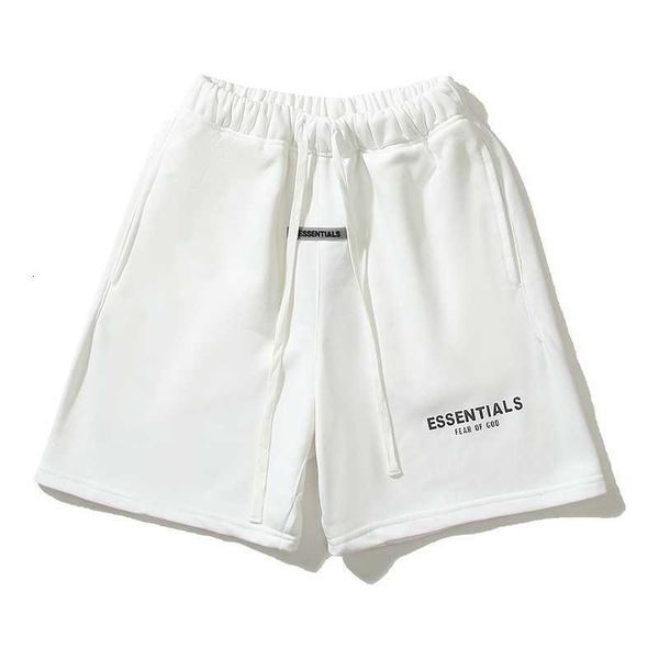 

casual sports pants bear of god essential letter printed shorts high street men's and women's loose capris, Black