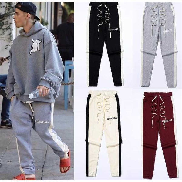 

casual sports pants hip hop pants fog double line essentials, Black