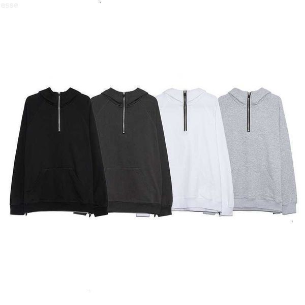 

hoodies hweatshirts fog essentials multi thread trendy loose high street three zipper split hem hoodie, Black