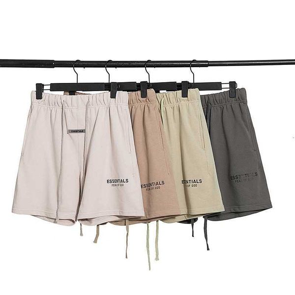 

casual sports pants essentials double line letter print men's youth oversized shorts, Black