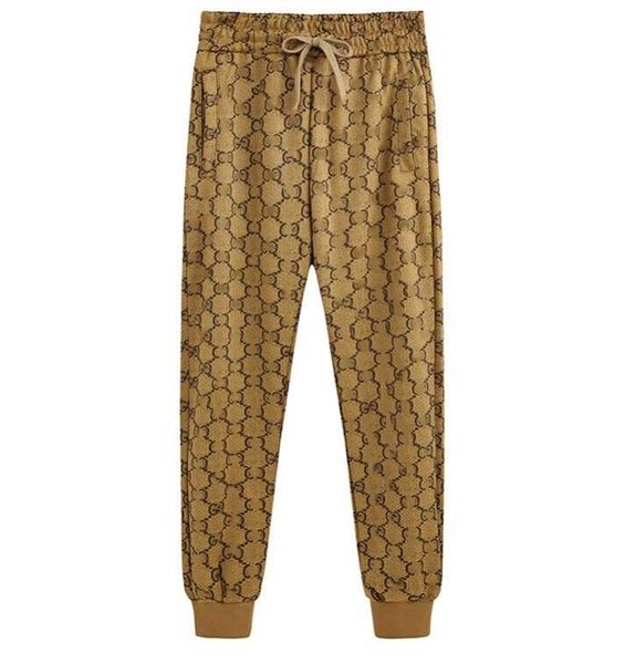 

2022 fashion designer branded long pant sweatpants brown men casual joggers cotton high-quality pants, Black
