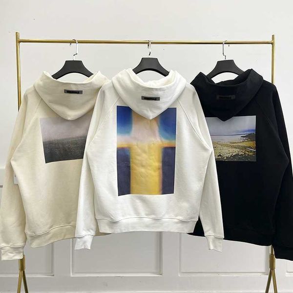 

hoodie sweatshirt essentials double line california limited trend loose high street cardigan, Black