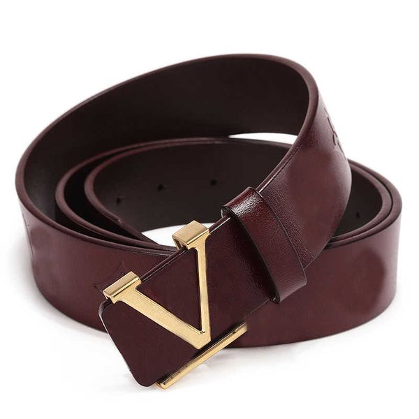 

classic retro men brand belt luxury designer embossed women belt letter alloy smooth buckle genuine leather belts width 3.7cm, Black;brown