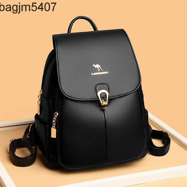 

hand bag 80% of the stores are wholesale retail kangaroo backpack 2023 korean fashion lock anti-theft women's large capacity schoolbag