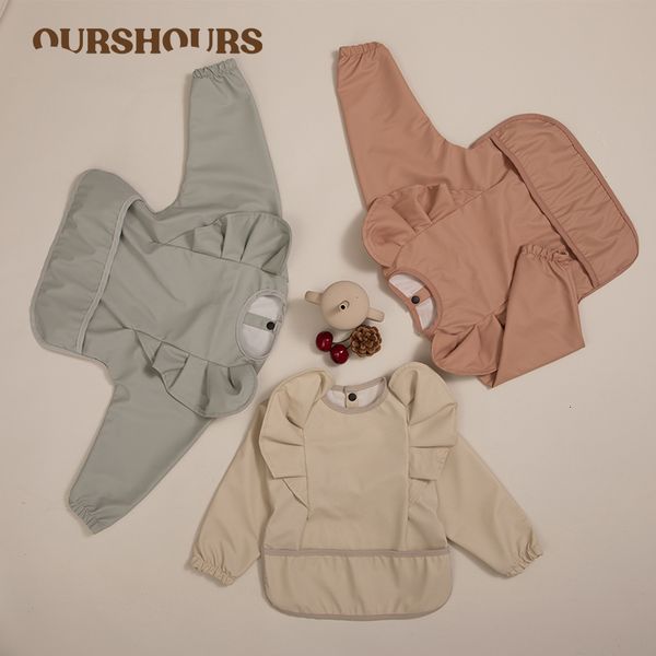

bibs burp cloths waterproof baby feeding angel wings stuff kids long sleeve art smock anti-dirty dinning apron with pocket for born 221203
