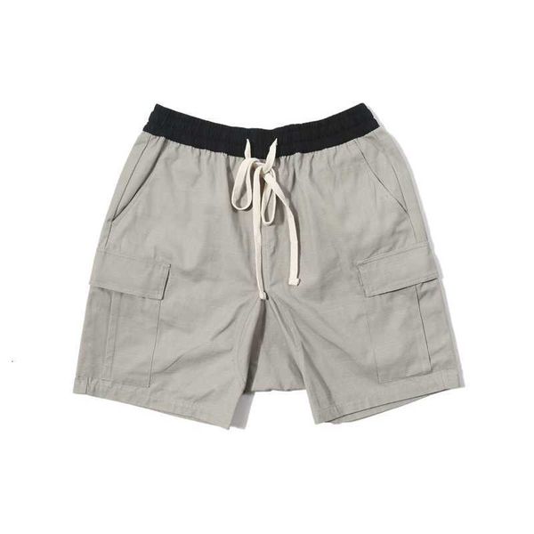 

casual sports pants bear of god essentials double thread justin bieber's same fog casual loose five point shorts, Black