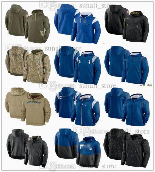 

jerseys new indianapolis''colts''sweatshirt football olive salute to service hoodies sweatshirts therma performance pull, Black;red