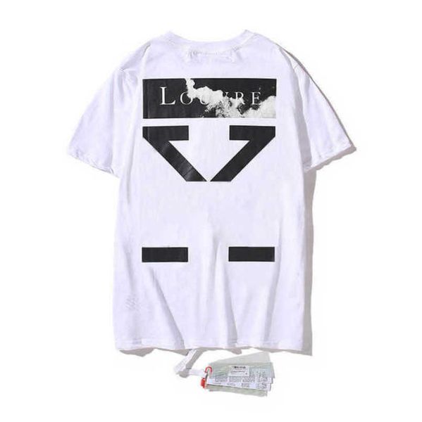 

luxury mens fashion t shirt offs brand tees shirts classic couple t-shirt men women cotton sweatshirt black white arrow badge t-shirts casu, White;black