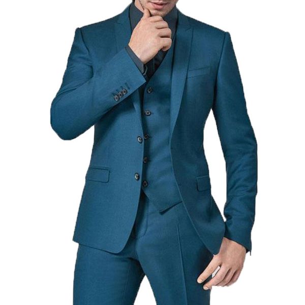 

men's suits blazers suit vest pants 3 pcs set fashion casual boutique business solid color wedding groom trousers waistcoat 221202, White;black