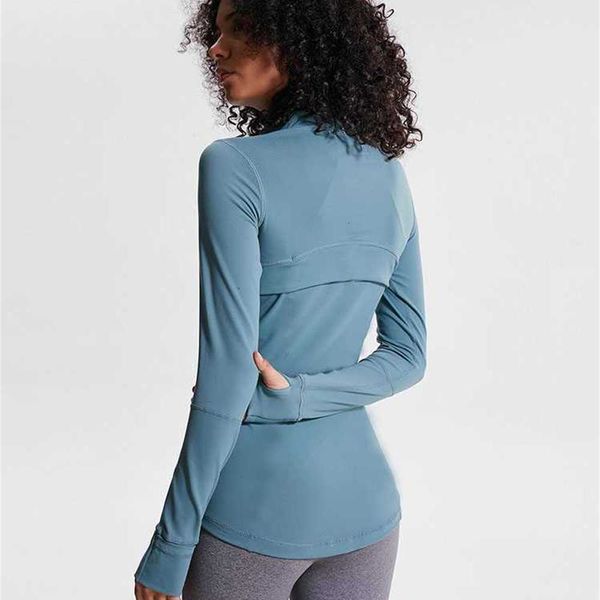 

womens tracksuits yoga outfits l78 autumn new zipper jacket quickdrying yoga clothes hole training running jacket women slim, Gray