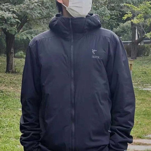 

fashion designer down jacket men cold-proof warm parka coat lady arc winter cotton thick windbreaker outdoor waterproof sportswear, Black