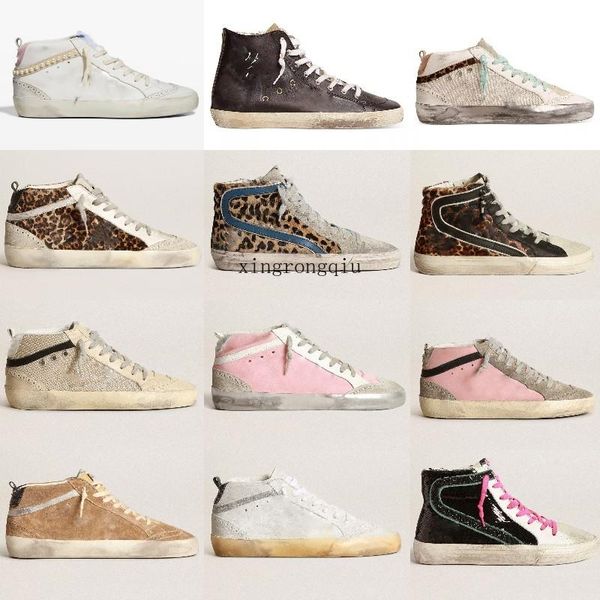 

women shoes shoe italy brand mid star leopard print pink-gold glitter classic white do-old dirty designer high s goldenity gooseity azo, Black