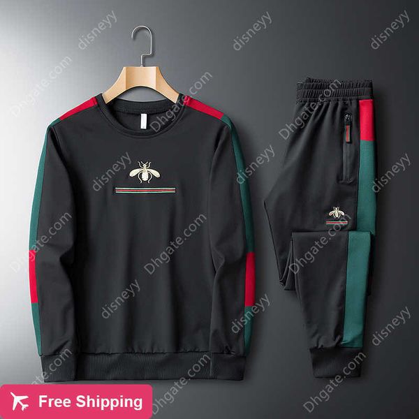 

tracksuits men's sportswear two luxury brand suits embroidery winter, Gray