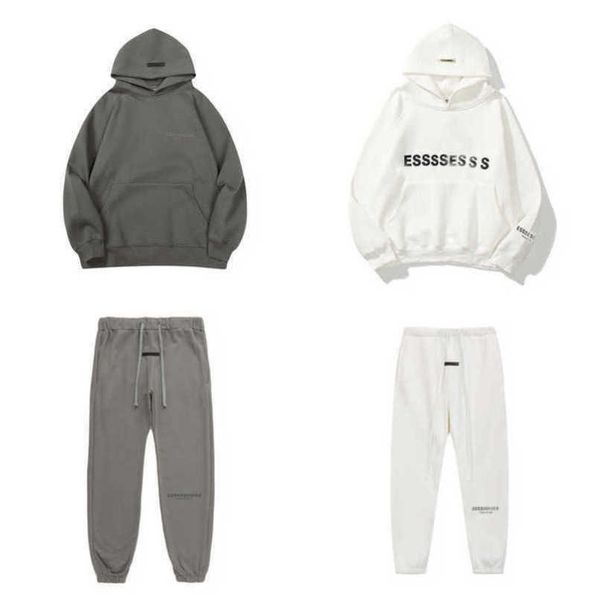 

luxury men's fashion sweatshirts tracksuits essentials letter hoodies men women sportswear hooded pant coat sweater casual pullover co, Gray