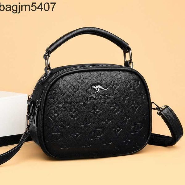 

hand bag 80% of the stores are wholesale and retail rose kangaroo women's bag fashion soft leather small round crossbody new versatile