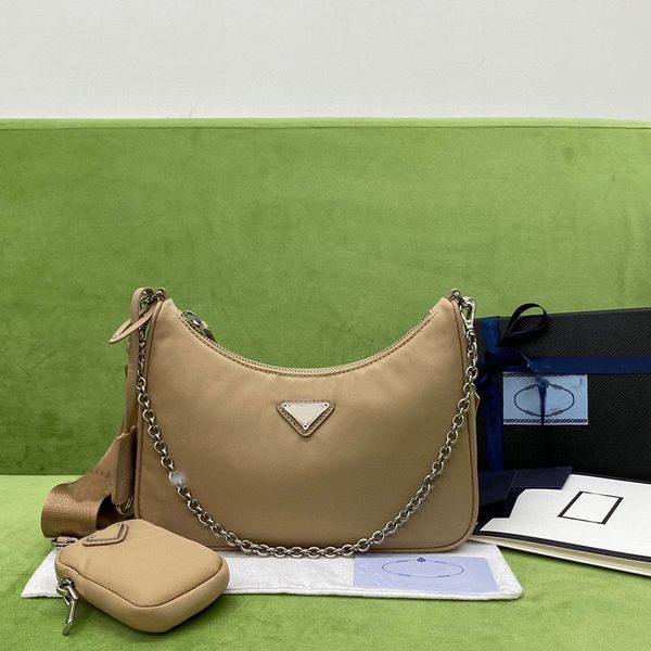 

luxury designer bags handbags for women shoulder bag pra hobo 3 in 1 lady chest pack lady composite tote chains canvas handbag purse messeng