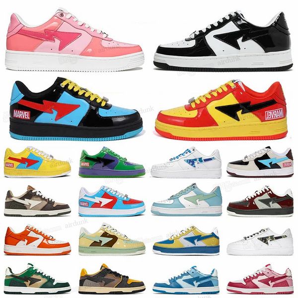 

sk8 sta baped casual shoes sk8 2023 designer bapesta camo black white green red orange camouflage men women trainers sports sneakers classic