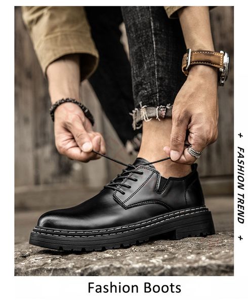 

2023 new in man leather shoes for men black boot fashion boots, Red;white