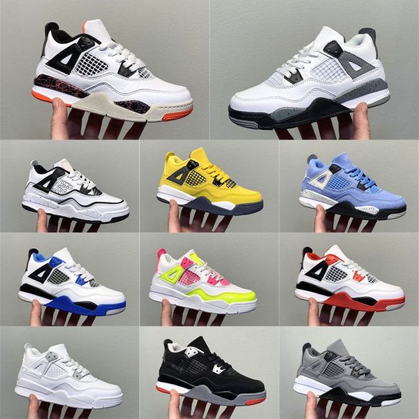 

4 kids shoes 4s black shoe boys cat sneaker designer basketball military trainers baby kid youth toddler infants light green lights grey kha