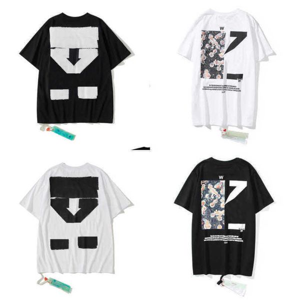 

luxury mens fashion t shirt offs brand tees shirts couple t-shirt designer men women cotton sweatshirt black white arrow badge t-shirts cas, White;black