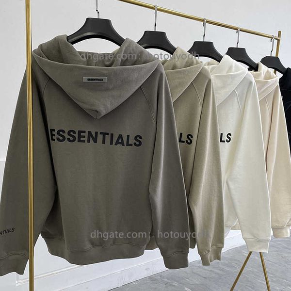 

essentials hoodie sweatshirts autumn winter warm letter print 100% cotton hip hop oversized hoodies couples coat, Black
