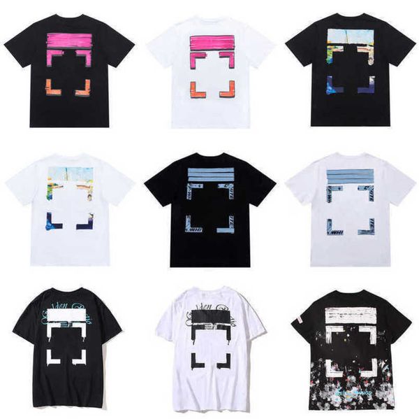 

fashion mens luxury t shirt offs couple t-shirt designer men women cotton sweatshirt black white tees arrow badge classic t-shirts casual s, White;black