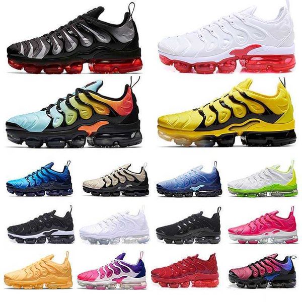 

tn plus running shoes men women trainers triple black red white barely volt usa wolf grey aqua silver particle hyper blue designer outdoor