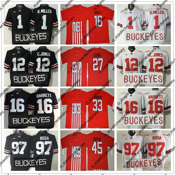

american college football wear ncaa ohio state buckeyes college football jersey braxton miller cardale jones ezekiel elliott j.t barrett joe, Black