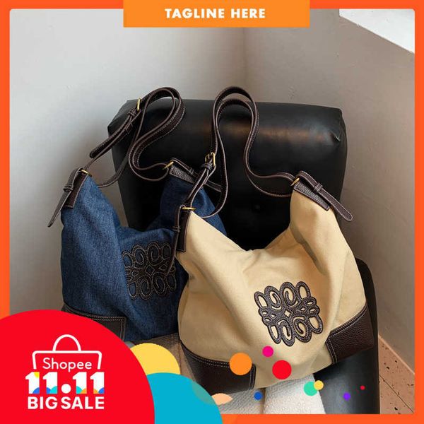 

80%off luxury design bags autumn embossed canvas bag women 2022 new fashion casual tote cotton shoulder ladies evening clutches