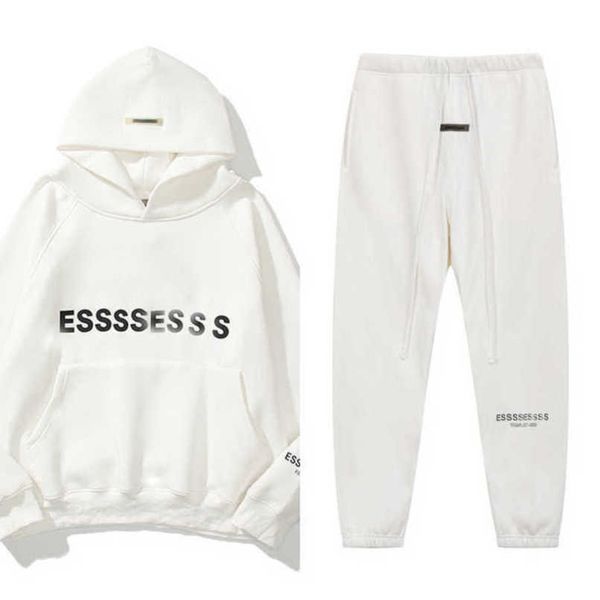 

luxury men's sweatshirts fashion tracksuits essentials letter hoodies men women sportswear hooded pant coat sweater casual pullover co, Gray