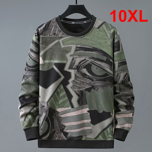 

mens hoodies sweatshirts plus size 8xl 10xl men hip hop streetwear graffiti print pullover male big 221202, Black