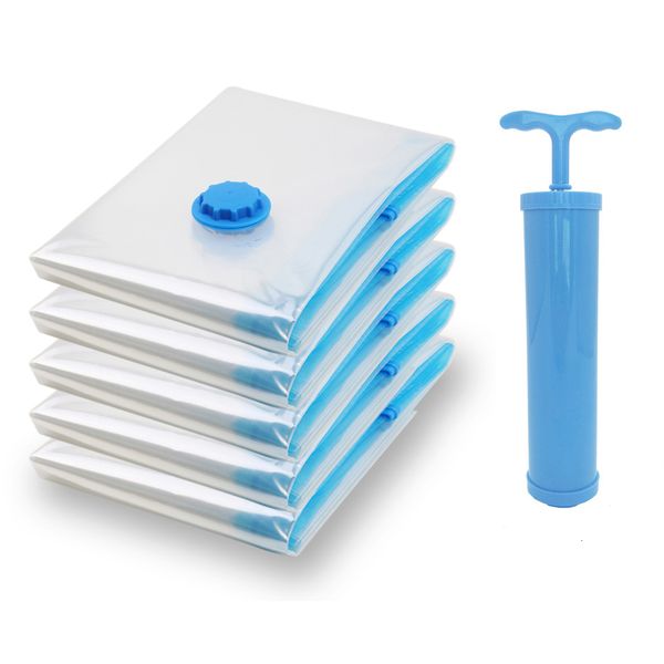

bag organizer 5 pack vacuum storage bags travel saving package for pillows clothes bedding foldable seal compressed closet home 221203, Blue;pink