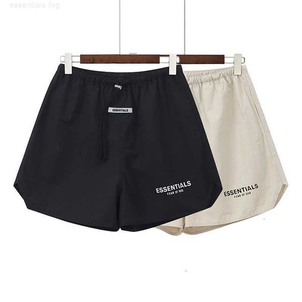 

casual sports pants fog multi thread essential nylon reflective shorts capris men's and women's feel of god beach fashion design s, Black