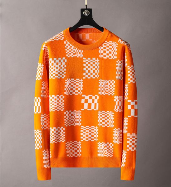 

men's hoodies sweatshirts mens designer sweater with womens autumn high neck winter long sleeve checkered argyle wool mixed cotton outd, Black