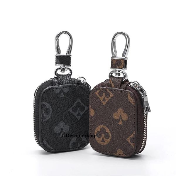 

2021 vintage car key case male pu leather keys holder wallet women smart housekeeper zipper keychain pouch bag wallets2478, Red;blue