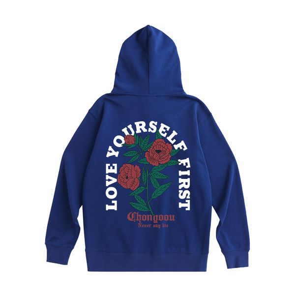 

rose graphic men's fleece hoodies gothic y2k fashion brand casual hooded pullovers autumn winter large size male casual sweatshirts, Black
