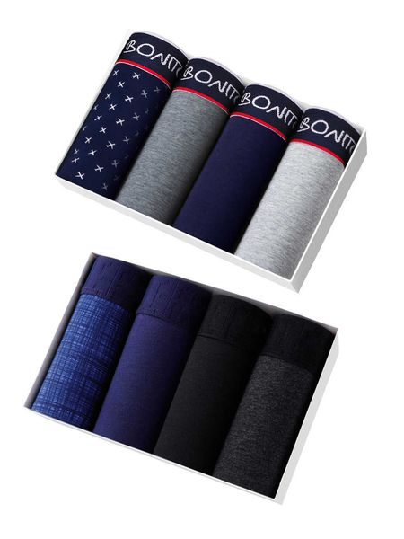 

men's underwear cotton boxer 8-piece and luxurious, Black;white
