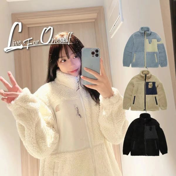 

women's jackets parkas winter fleece jacket women faux shearling outerwear coats female suede fur coat men warm thickened lamb puffer-5, Black